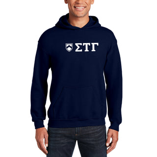 Sigma Tau Gamma Greek Letter Block Hoodie - Navy