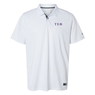 Tau Epsilon Phi Greek Letter Block LC Oakley Hydrolix Polo - White