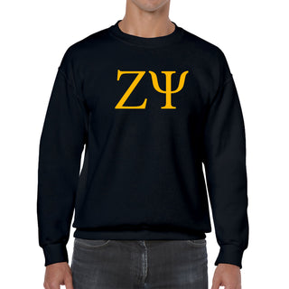 Zeta Psi Greek Letter Block Crewneck - Black