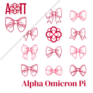Alpha Omicron Pi Greek Bow Bliss Crewneck Sweatshirt - White
