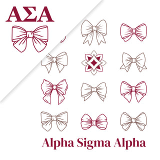 Alpha Sigma Alpha Greek Bow Bliss NLA T-Shirt - White