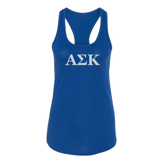 Alpha Sigma Kappa Greek Letter Block Racerback Tank - Royal