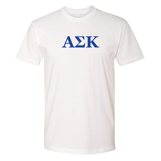 Alpha Sigma Kappa Greek Letter Block Premium Cotton T-Shirt - White