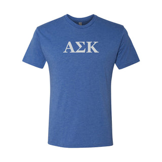 Alpha Sigma Kappa Greek Letter Block Triblend T-Shirt - Vintage Royal