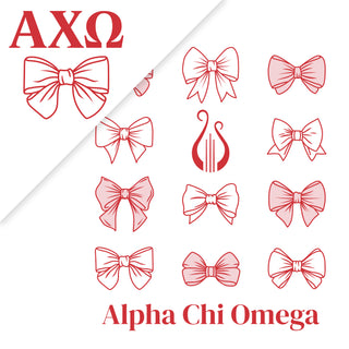 Alpha Chi Omega Greek Bow Bliss NLA T-Shirt - White