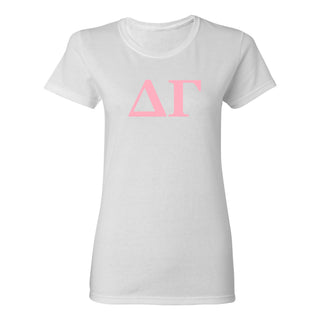 Delta Gamma Greek Letter Block Womens T-Shirt - White