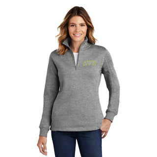 Delta Psi Epsilon LC EMB Ladies 1/4 Zip Sweatshirt - Vintage Heather