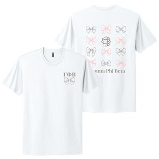 Gamma Phi Beta Greek Bow Bliss NLA T-Shirt - White