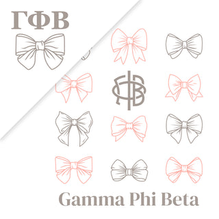 Gamma Phi Beta Greek Bow Bliss Crewneck Sweatshirt - White