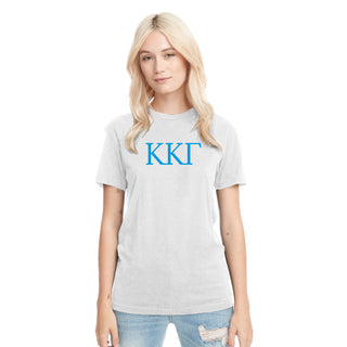 Kappa Kappa Gamma Greek Letter Block NLA Triblend T-Shirt - Heather White