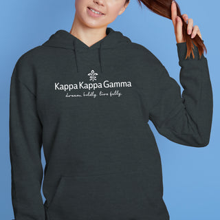 Kappa Kappa Gamma Primary Wordmark Hoodie - Dark Heather