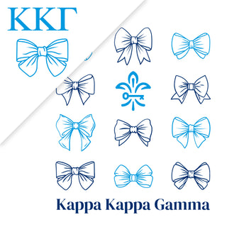 Kappa Kappa Gamma Greek Bow Bliss Crewneck Sweatshirt - White