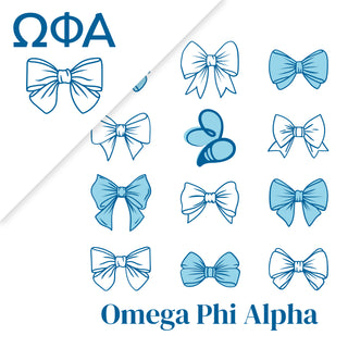 Omega Phi Alpha Greek Bow Bliss NLA T-Shirt - White