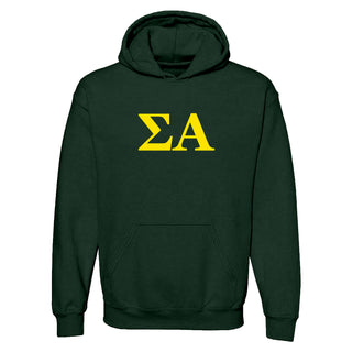 Sigma Alpha Greek Letter Block Hoodie - Forest