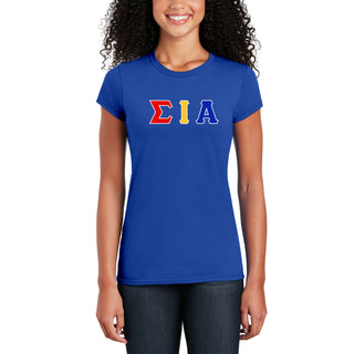 Sigma Iota Alpha Greek Letter Block Womens T-Shirt