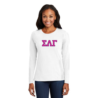 Sigma Lambda Gamma Greek Letter Block Womens Long Sleeve