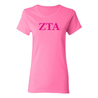 Zeta Tau Alpha Greek Letter Block Womens T-Shirt