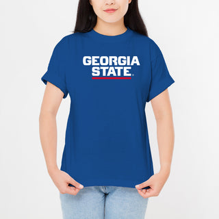 Georgia State University Panthers Basic Block Short Sleeve T Shirt - Royal