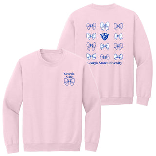 Georgia State Bow Bliss Crewneck - Light Pink