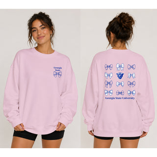Georgia State Bow Bliss Crewneck - Light Pink