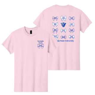 Georgia State Bow Bliss T-Shirt - Light Pink