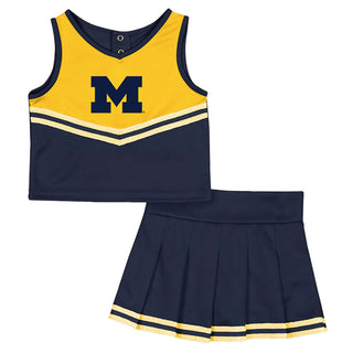 Michigan Colosseum Toddler Girls Cheer Set - Navy