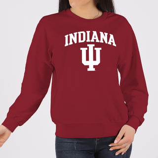 Indiana Hoosiers Arch Logo Crewneck Sweatshirt - Cardinal