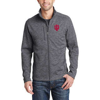 Indiana Hoosiers Primary Logo Digi Stripe Fleece Jacket - Black