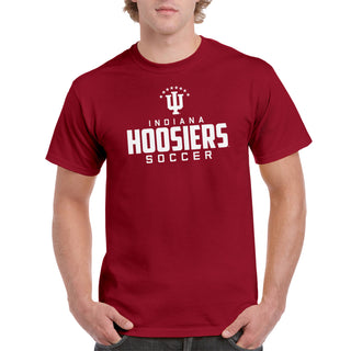 Indiana University Hoosiers Mascot Wordmark Soccer Short Sleeve T Shirt - Cardinal