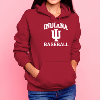 Indiana University Hoosiers Arch Logo Baseball Hoodie - Cardinal