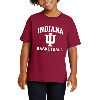 Indiana Arch Logo Basketball Youth T-Shirt - Cardinal