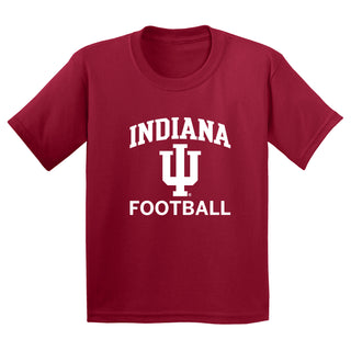 Indiana Arch Logo Football Youth T-Shirt - Cardinal