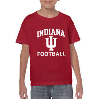 Indiana Arch Logo Football Youth T-Shirt - Cardinal