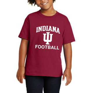 Indiana Arch Logo Football Youth T-Shirt - Cardinal
