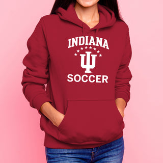 Indiana University Hoosiers Arch Logo Soccer Hoodie - Cardinal