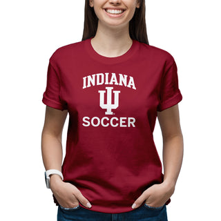 Indiana University Hoosiers Arch Logo Soccer Short Sleeve T-Shirt - Cardinal