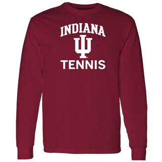 Indiana University Hoosiers Arch Logo Tennis Long Sleeve T Shirt - Cardinal