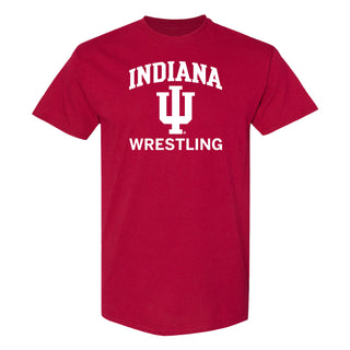 Indiana University Hoosiers Arch Logo Wrestling Short Sleeve T Shirt - Cardinal