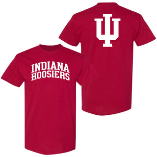 Indiana University Hoosiers Front Back Print Short Sleeve T Shirt - Cardinal