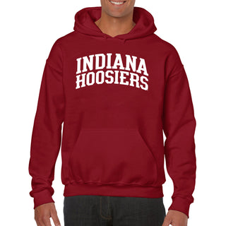 Indiana University Hoosiers Front Back Print Heavy Blend Hoodie - Cardinal