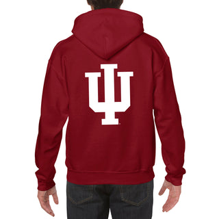 Indiana University Hoosiers Front Back Print Heavy Blend Hoodie - Cardinal