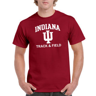 Indiana University Hoosiers Arch Logo Track & Field Short Sleeve T Shirt - Cardinal