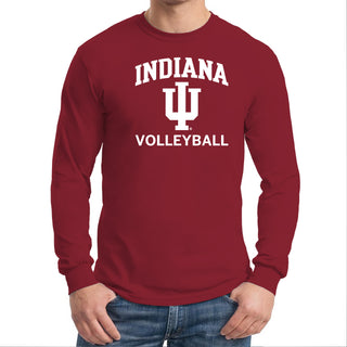 Indiana University Hoosiers Arch Logo Volleyball Long Sleeve T Shirt - Cardinal