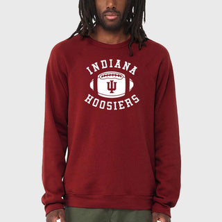 Indiana Football Block Sponge Fleece Raglan Crewneck - Cardinal