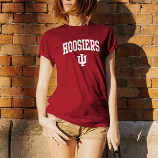 Indiana University Hoosiers Mascot Arch Logo Short Sleeve T Shirt - Cardinal