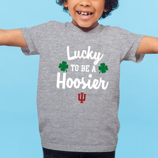 Indiana Hoosiers Lucky to be a Hoosier Youth T Shirt - Sport Grey