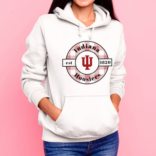 Indiana Plaid Circle Hoodie - White