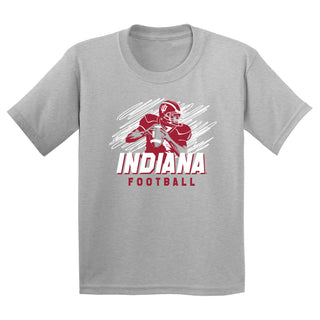 Indiana Football Action Youth T-Shirt - Sport Grey