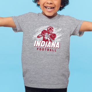 Indiana Football Action Youth T-Shirt - Sport Grey