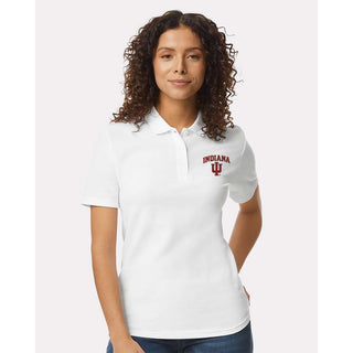 Indiana Arch Logo EMB Womens Softstyle Pique Polo